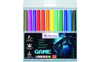 Фломастеры 12цв "deVente.Attomex.Game" вентелир.колпачки 5081619