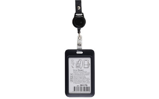 Бейдж "Кокос.Черный" 110*70 вертикальный на ленте пластик 261170