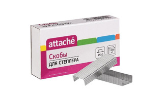 Скобы №10 "Attache" 1000шт никелированные 865789