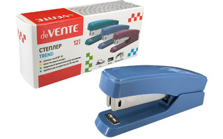 Степлер №10 12л "deVente.Тренд" пластик пепельно-синий 4142506