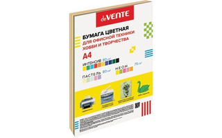 Бумага офисная А4 100л  10цв "deVENTE" 80гр цветная 20цв 10интенсив+5пастель+5неон 2072506