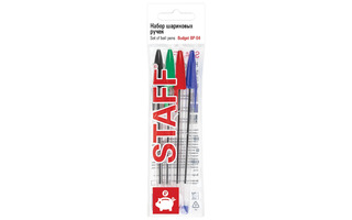 Набор 4 шариковых ручек "Staff.Basic Budget BP-04" 0,5мм 143872