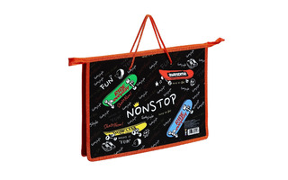 Папка для тетрадей А4 ПМ-А4-35 "Безостановки" пластик+ткань 5см 1 отд молния с ручками