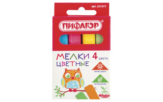 Мел цветной набор  4цв "Пифагор" 221977