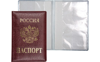 Обложка для паспорта иск.кожа "deVente.Герб" бордовая 1030311