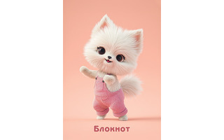 Блокнот А7  48л "Белый котенок" гребень клетка С0059-25 Апплика