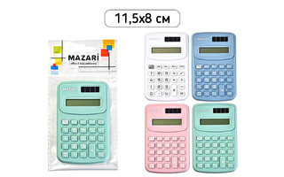 Калькулятор Mazari 8 разряд 115*80мм AG10 цвет ассорти М-4957