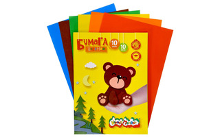 Цветная бумага А4 10л 10цв БЦКМ10 "Каляка-Маляка"