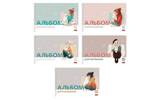 Альбом для рисования 40л "Девочка с котиком" гребень пластик.обл. 40А4Вгр 091567 Hatber