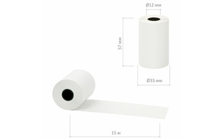 Лента чековая кассовая 57*33*12 мм (15м) термо 48г/м2 115233 BRAUBERG