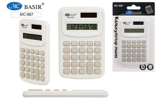 Калькулятор Basir  8 разряд 97х60мм белый МС-887/белый/ (6212)