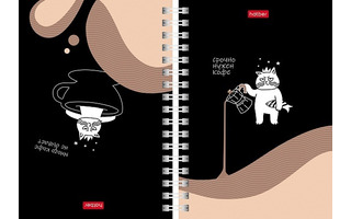 Записная книжка А6  80л "Кофейные истории" двойная тв.обл гребень 80ЗКтд6В1гр_35446 096663 Hatber