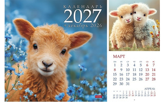 Календарь на скрепке  12л "Символ года.Овечки" 30*30 12Кнп4_36891 096162 Hatber