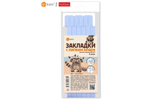 Закладки-ляссе dpskanc.Вот енот светло-голубые 12*376 пластик 6шт 2921.ЕНОТ/6-124 ДПС
