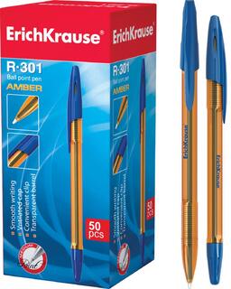 Ручка шариковая "Erich Krause.R-301 Amber Stick" синяя 0,7мм 31058