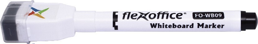 Маркер  "FLEXOFFICE" FO-WB09 BLACK с губкой для белых досок черный 1-2,5мм (7653)