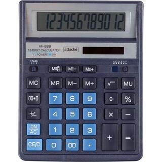 Калькулятор Attache AF-888 12 разряд 204*158мм темно-синий 1572673 двойн.питание