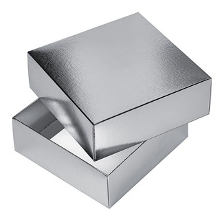 Коробка подарочная "Metallik Серебро" квадрат 18*18*6,5см Ккс_03426 082227 Hatber