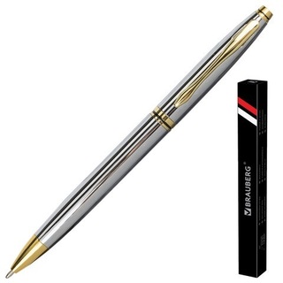 Ручка подарочная "Brauberg.De Luxe Silver" корпус серебро 0,7мм поворотн 141414