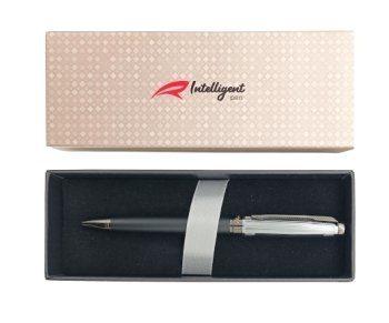 Ручка подарочная INTELLIGENT DA-184A синяя корпус черный/серебро автомат