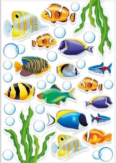 Наклейка декоративная "Коралловые рыбы" А4 079.469 778 водостойкая